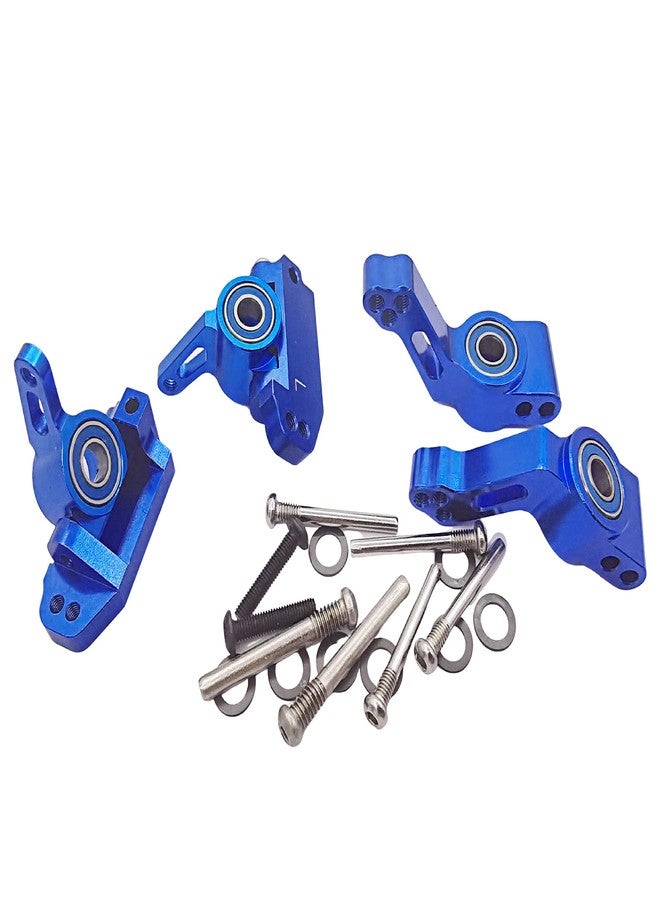 HOPLEX RC Aluminum Alloy Caster Block&Steering Blocks&Rear Stub Axle Carriers Replace for 3632 3736 3752 for 1/10 Traxxas 2WD Slash, Stampede, Rustler(Blue) - Image 1